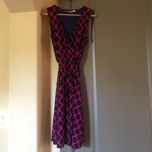 Sleeveless Faux Wrap Dress